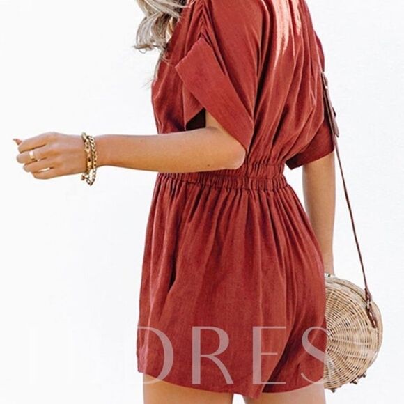 V ERY J Cotton Linen Loose Romper Playsuit L - Picture 6 of 8